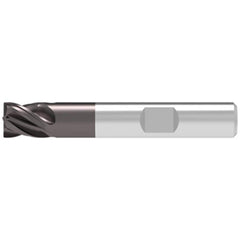 Corner Chamfer End Mill: 3.00 mm Dia, 5.00 mm LOC, 4 Flute, 0.10 mm Chamfer Width, Solid Carbide