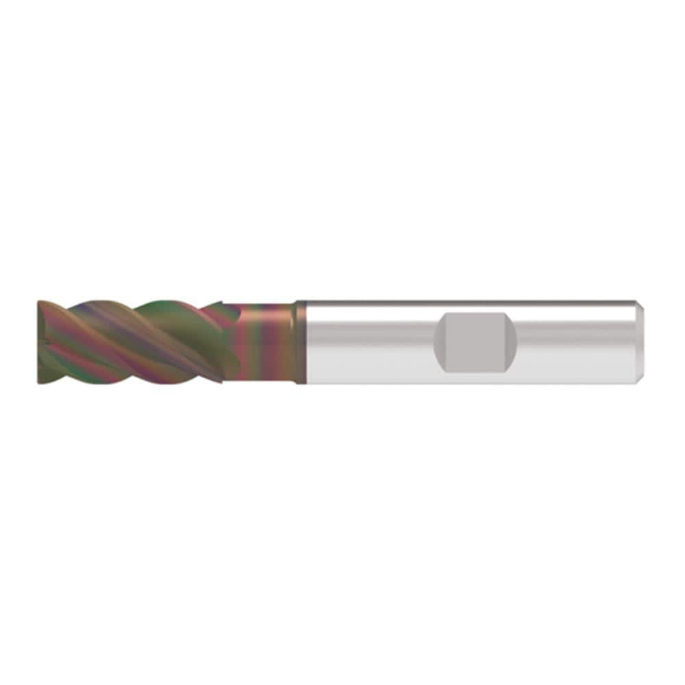 Corner Chamfer End Mill: 10.00 mm Dia, 21.00 mm LOC, 4 Flute, 0.20 mm Chamfer Width, Solid Carbide