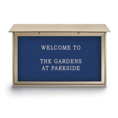 Enclosed Letter Board: 45" Wide, 30" High, Laminate, Blue