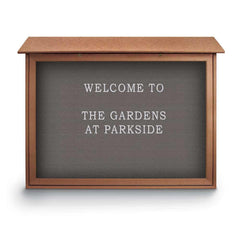 Enclosed Letter Board: 45" Wide, 36" High, Fabric, Gray