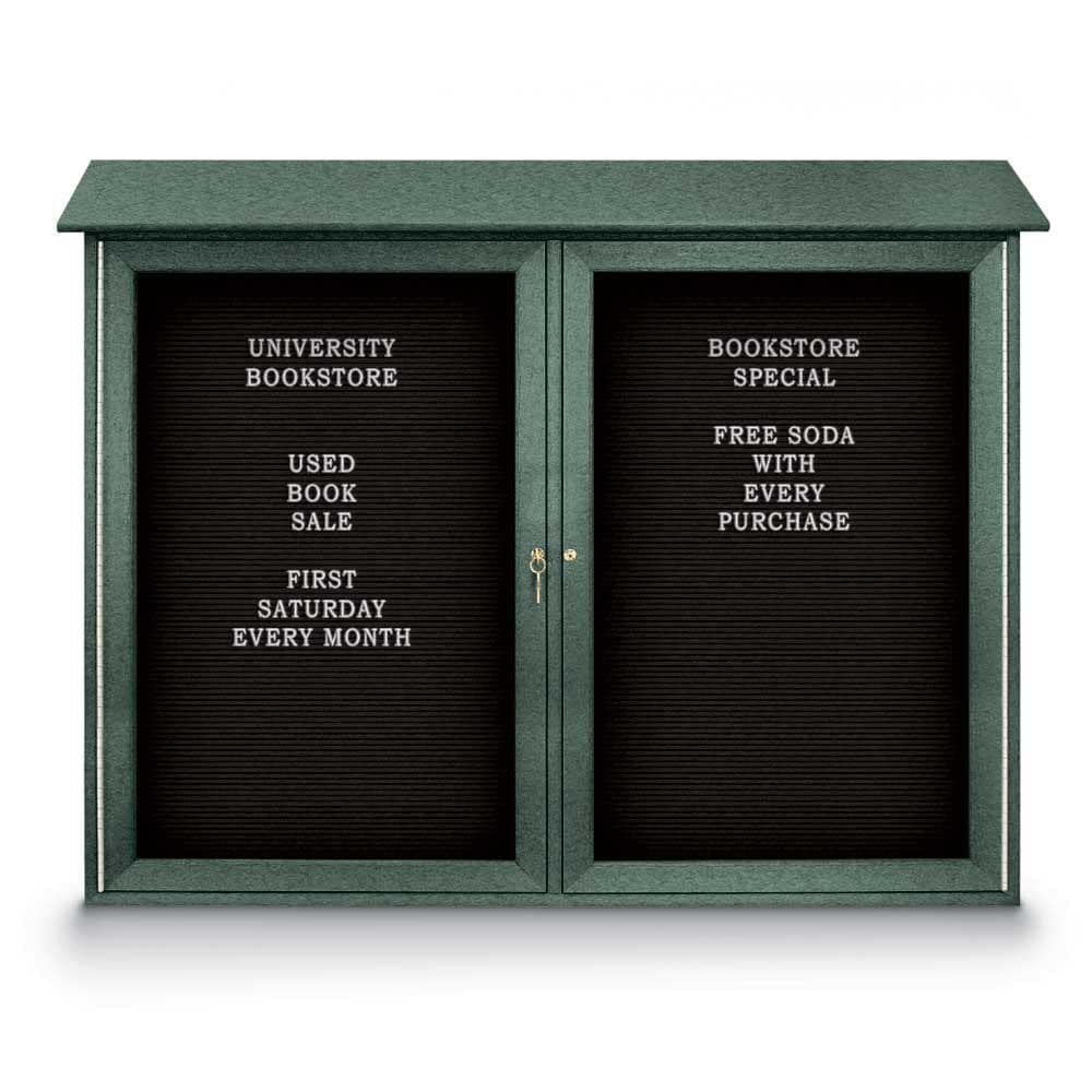 Enclosed Letter Board: 45" Wide, 36" High, Laminate, Black