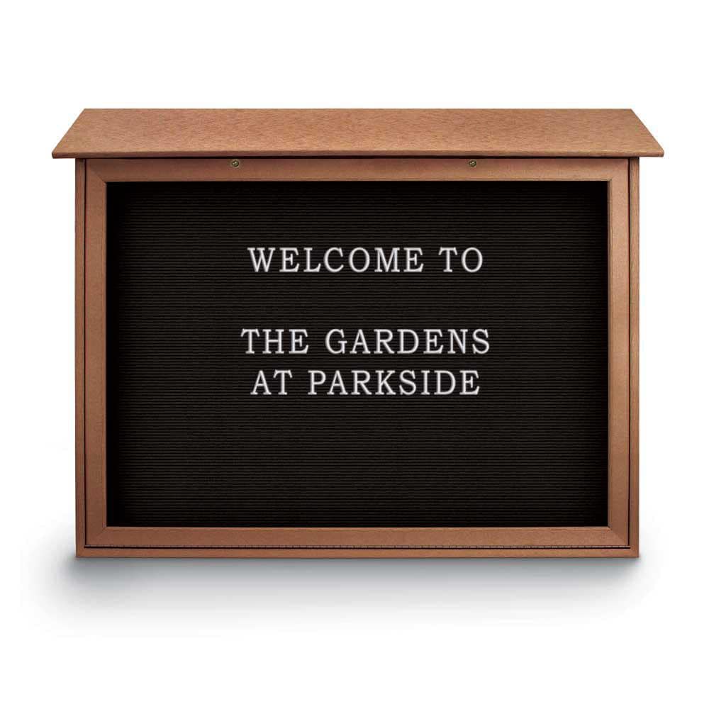 Enclosed Letter Board: 45" Wide, 36" High, Laminate, Black