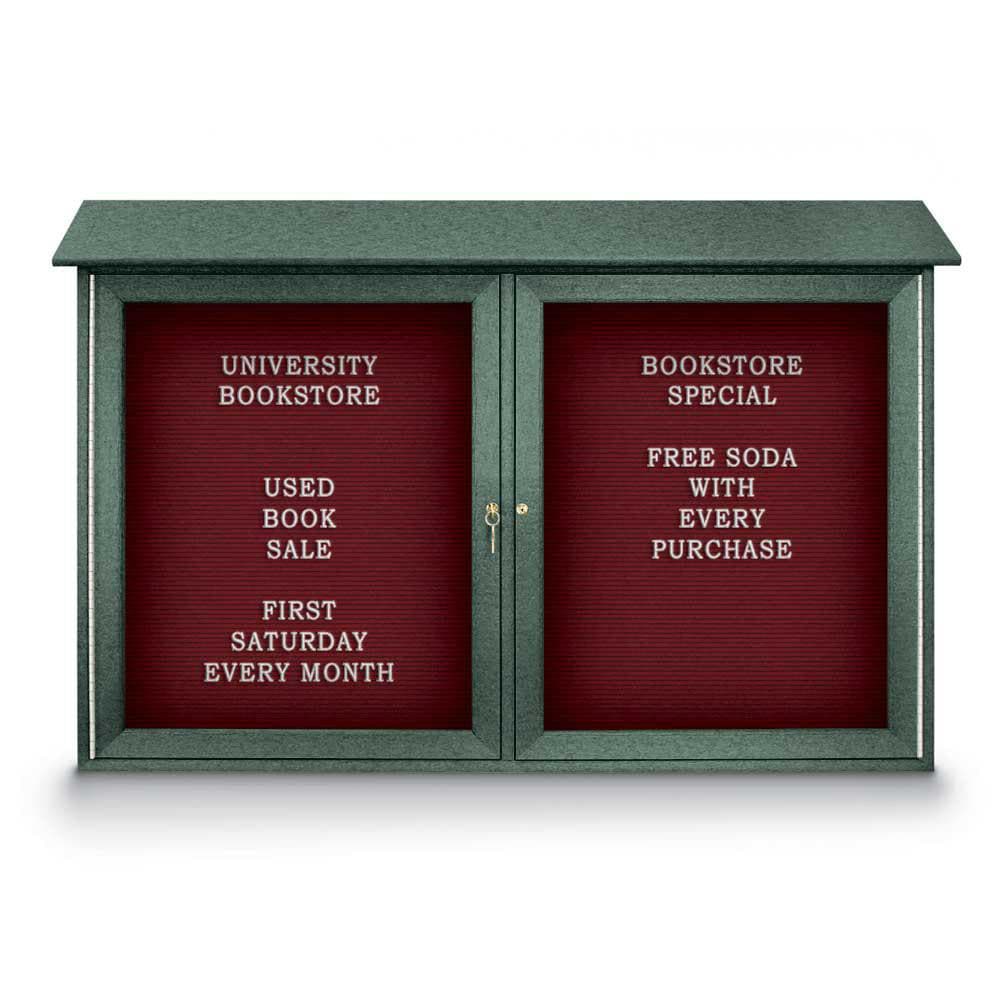 Enclosed Letter Board: 45" Wide, 30" High, Fabric, Berry