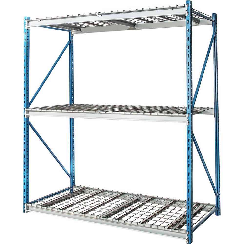 Storage Racks; Rack Type: Bulk Rack Starter Unit; Overall Width (Inch): 96; Overall Height (Inch): 123; Overall Depth (Inch): 24; Material: Steel; Color: Marine Blue, Light Gray; Finish: Powder Coated