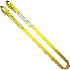 Twisted Eye & Eye, Type 4 Web Sling: 4' Long, 4" Wide, 6400 lb Vertical Capacity, Polyester