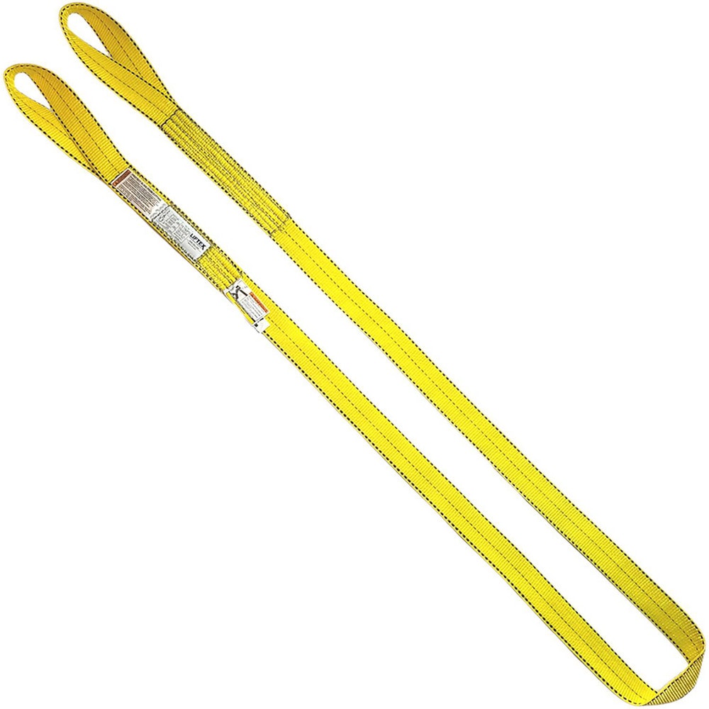 Twisted Eye & Eye, Type 4 Web Sling: 3' Long, 1" Wide, 1600 lb Vertical Capacity, Nylon