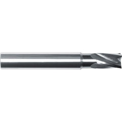 Corner Chamfer End Mill: 3/16" Dia, 1/4" LOC, 4 Flute, Solid Carbide