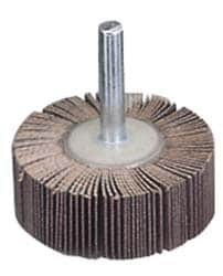 Mounted Flap Wheel: 1-1/4" Dia, 1/4" Face Width, 180 Grit