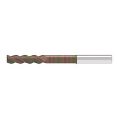 Corner Radius End Mill: 4.00 mm Dia, 16.50 mm LOC, 0.50 mm Radius, 3 Flute, Solid Carbide