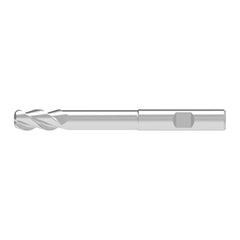 Corner Radius End Mill: 16.00 mm Dia, 41.00 mm LOC, 1.00 mm Radius, 3 Flute, Solid Carbide