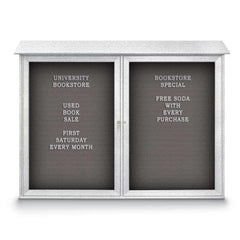 Enclosed Letter Board: 52" Wide, 40" High, Fabric, Gray