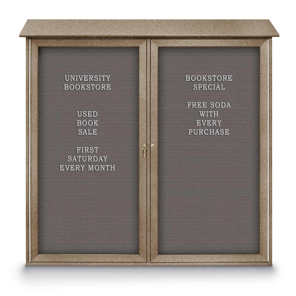 Enclosed Letter Board: 48" Wide, 48" High, Fabric, Gray