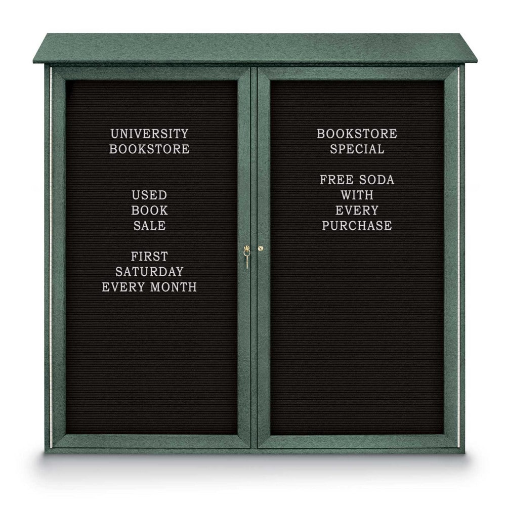 Enclosed Letter Board: 48" Wide, 48" High, Laminate, Black