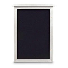 Enclosed Recycled Rubber Bulletin Board: 48" Wide, 32" High, Rubber, Black