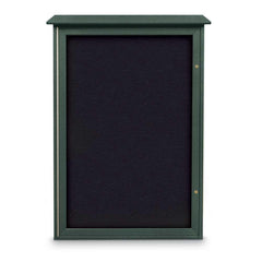 Enclosed Recycled Rubber Bulletin Board: 48" Wide, 32" High, Rubber, Black