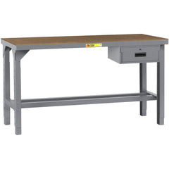 Heavy-Duty Use Workbench: 72" Wide, 36" Deep, 27 to 41" High, Powder Coated, Steel Top