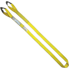 Twisted Eye & Eye, Type 4 Web Sling: 3' Long, 2" Wide, 3200 lb Vertical Capacity, Nylon