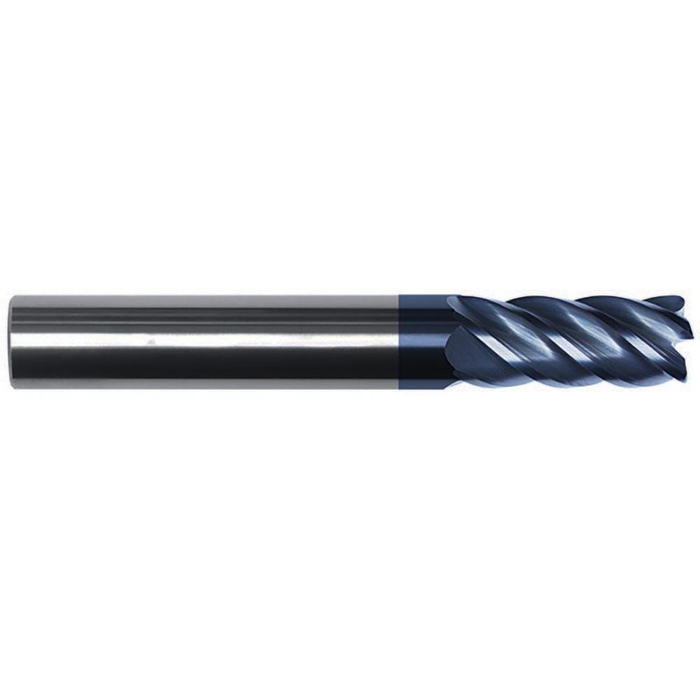 Corner Radius End Mill: 7/16" Dia, 9/16" LOC, 0.0150" Radius, 5 Flute, Solid Carbide