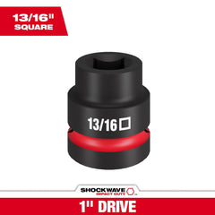 Impact Socket: 1" Drive, 13/16" Socket, Square Drive