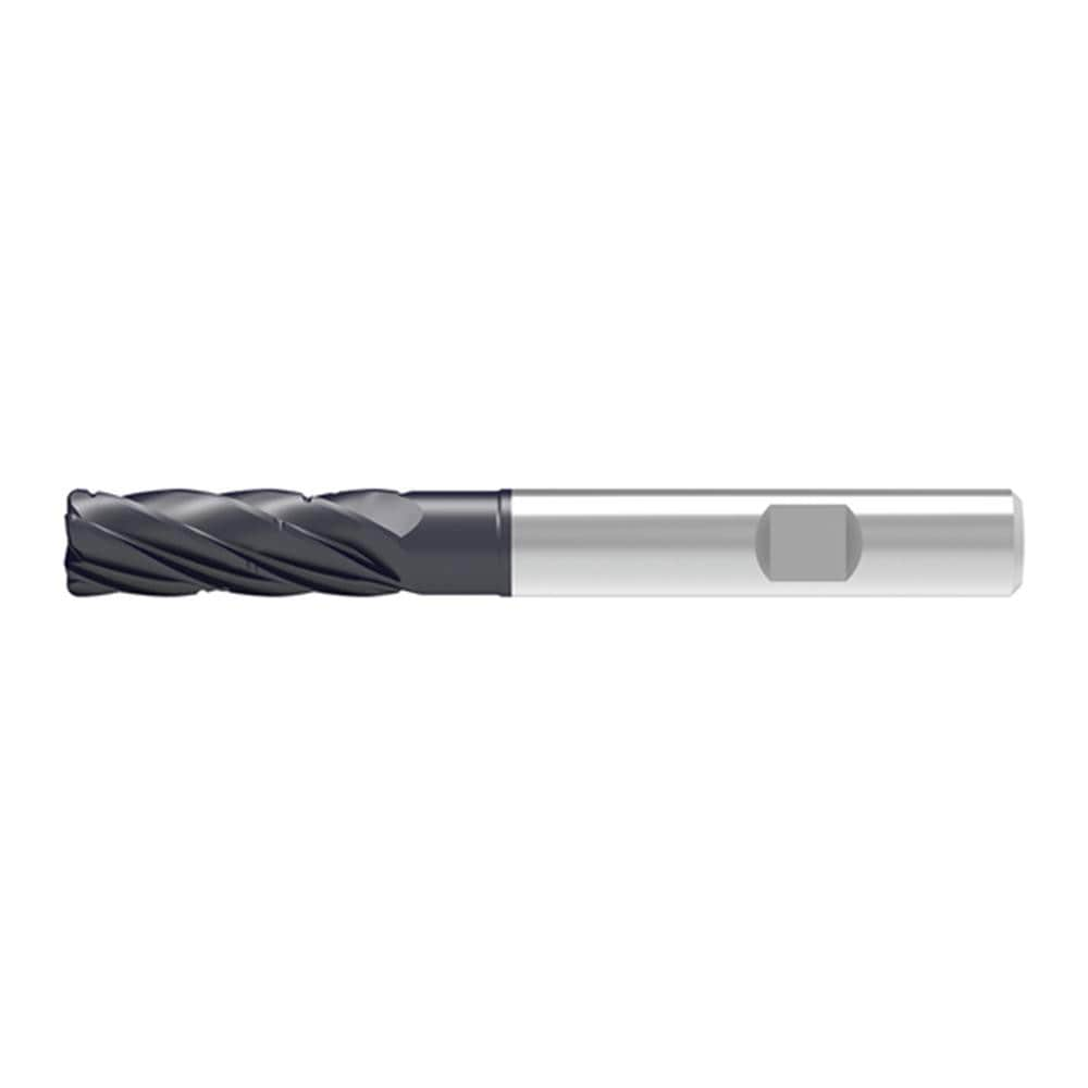 Corner Radius End Mill: 20.00 mm Dia, 61.00 mm LOC, 1.60 mm Radius, 6 Flute, Solid Carbide