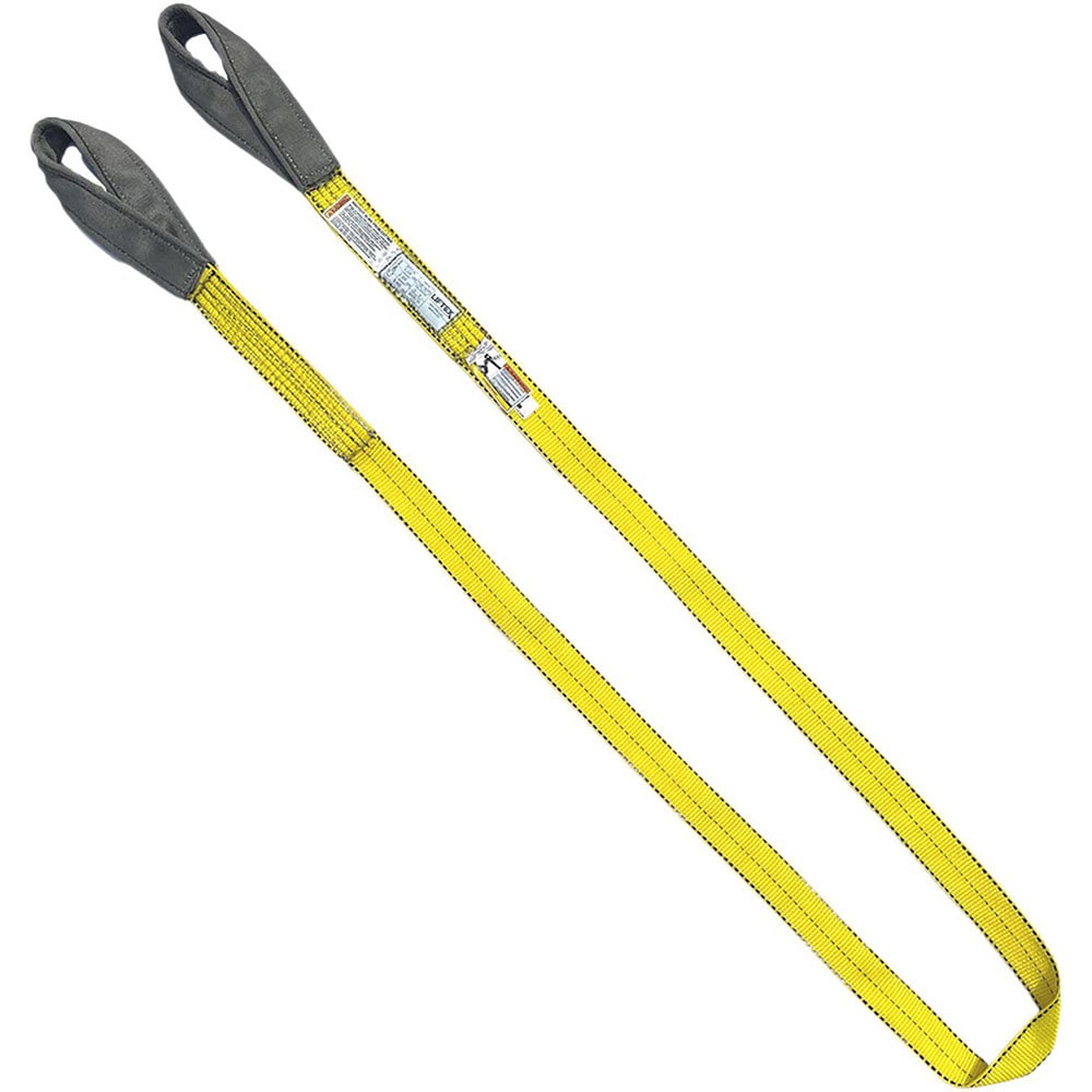 Twisted Eye & Eye, Type 4 Web Sling: 6' Long, 3" Wide, 4800 lb Vertical Capacity, Nylon