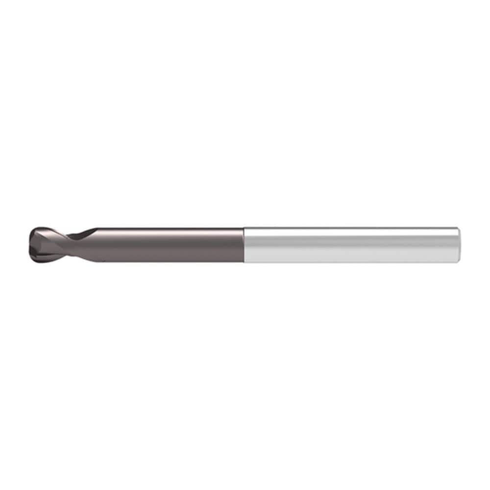 Corner Radius End Mill: 2.00 mm Dia, 3.00 mm LOC, 0.50 mm Radius, 2 Flute, Solid Carbide