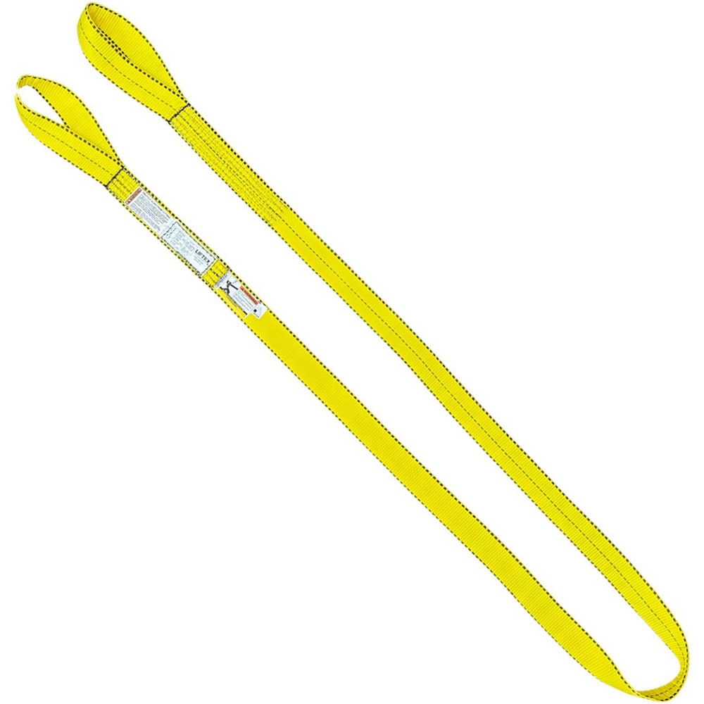 Flat Eye & Eye, Type 3 Web Sling: 3' Long, 3" Wide, 4800 lb Vertical Capacity, Nylon