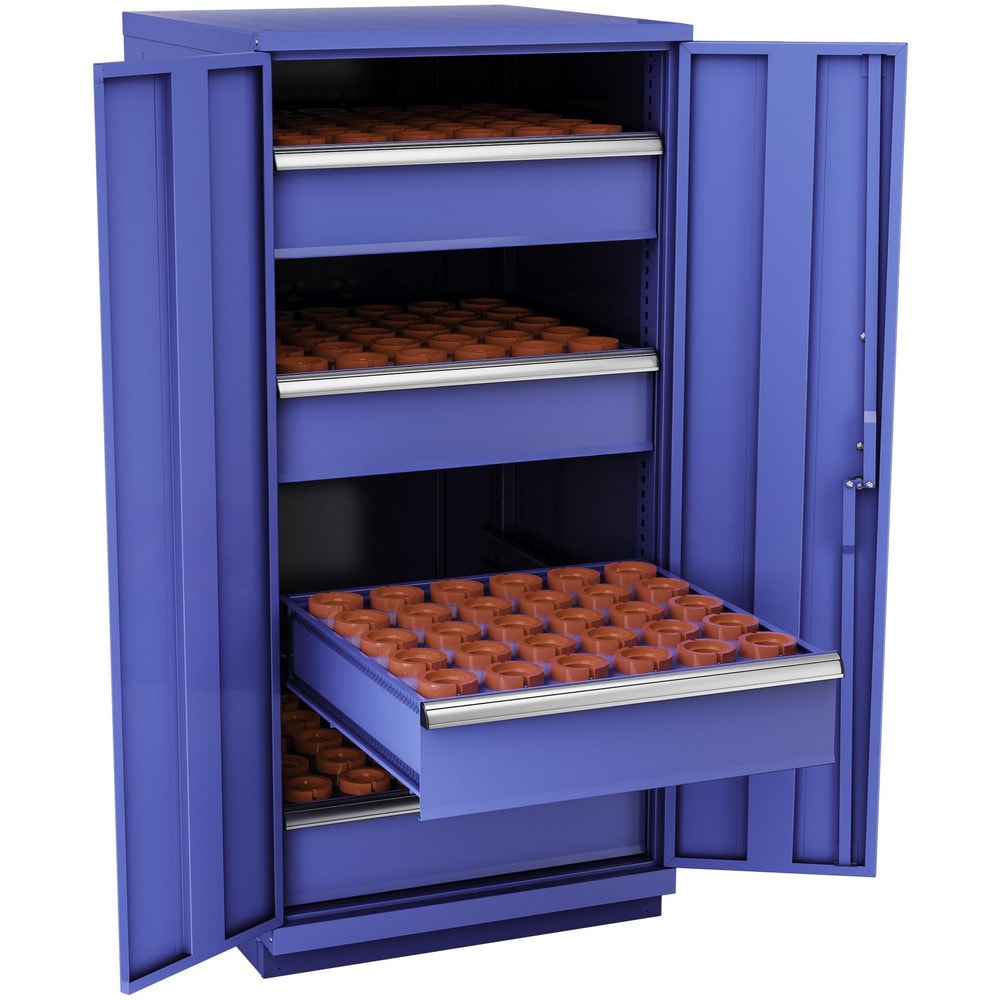 CNC Storage Cabinets; Cabinet Type: Modular; Taper Size: HSK50; Number Of Doors: 2.000; Number Of Drawers: 4.000; Color: Bright Blue; Material: Steel