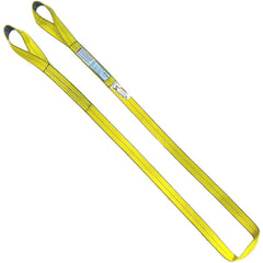 Twisted Eye & Eye, Type 4 Web Sling: 12' Long, 1" Wide, 3200 lb Vertical Capacity, Nylon