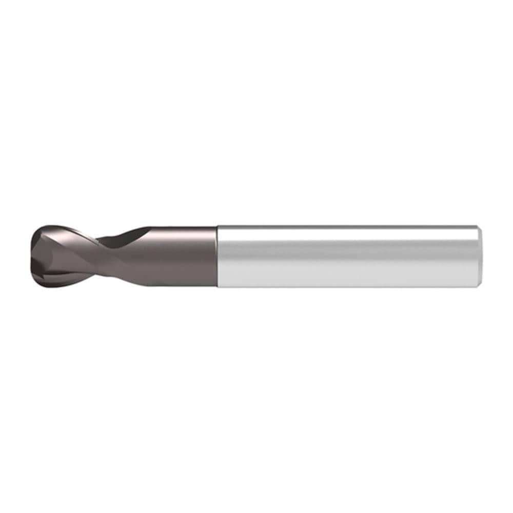 Corner Radius End Mill: 8.00 mm Dia, 7.00 mm LOC, 2.00 mm Radius, 2 Flute, Solid Carbide