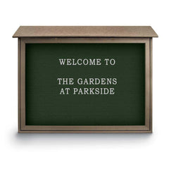 Enclosed Letter Board: 45" Wide, 36" High, Fabric, Woodland Green