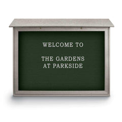 Enclosed Letter Board: 45" Wide, 36" High, Fabric, Woodland Green