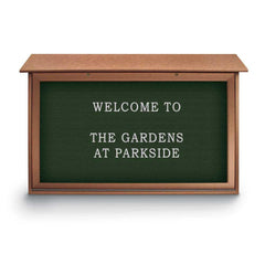 Enclosed Letter Board: 45" Wide, 30" High, Fabric, Woodland Green