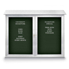 Enclosed Letter Board: 45" Wide, 36" High, Fabric, Woodland Green