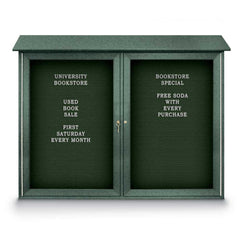 Enclosed Letter Board: 45" Wide, 36" High, Fabric, Woodland Green