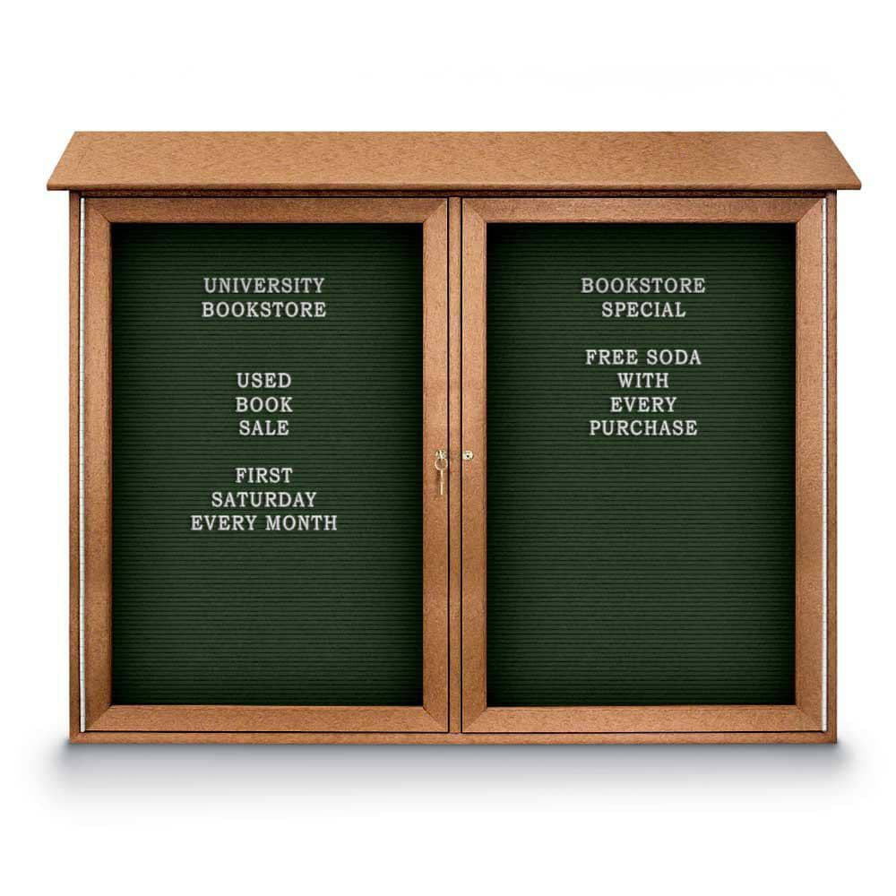 Enclosed Letter Board: 45" Wide, 36" High, Fabric, Woodland Green