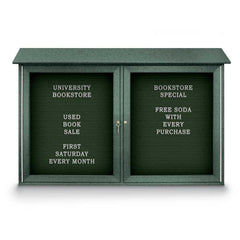 Enclosed Letter Board: 45" Wide, 30" High, Fabric, Woodland Green