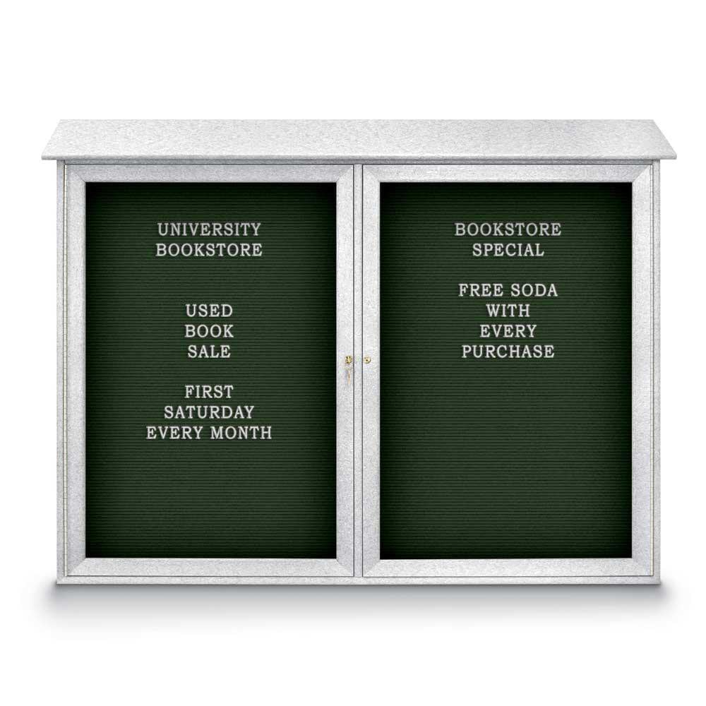 Enclosed Letter Board: 52" Wide, 40" High, Fabric, Woodland Green