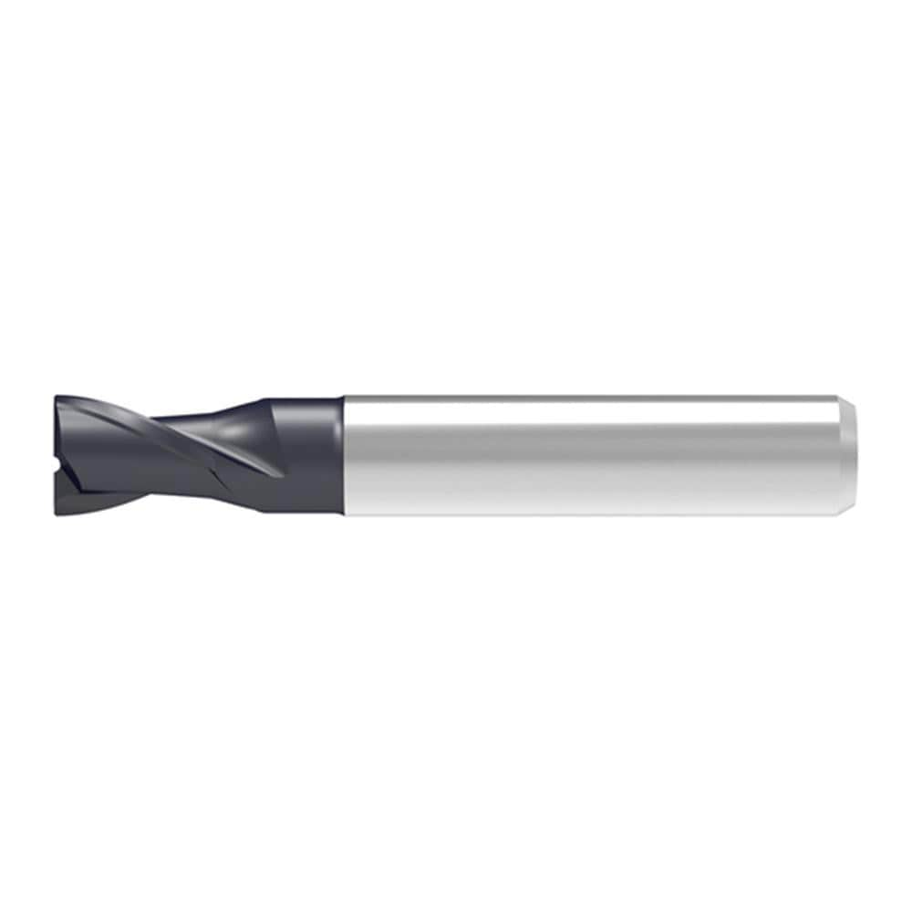 Corner Chamfer End Mill: 2.00 mm Dia, 5.00 mm LOC, 2 Flute, 0.04 mm Chamfer Width, Solid Carbide