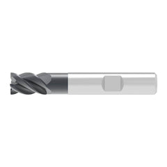 Corner Radius End Mill: 20.00 mm Dia, 26.00 mm LOC, 0.50 mm Radius, 4 Flute, Solid Carbide