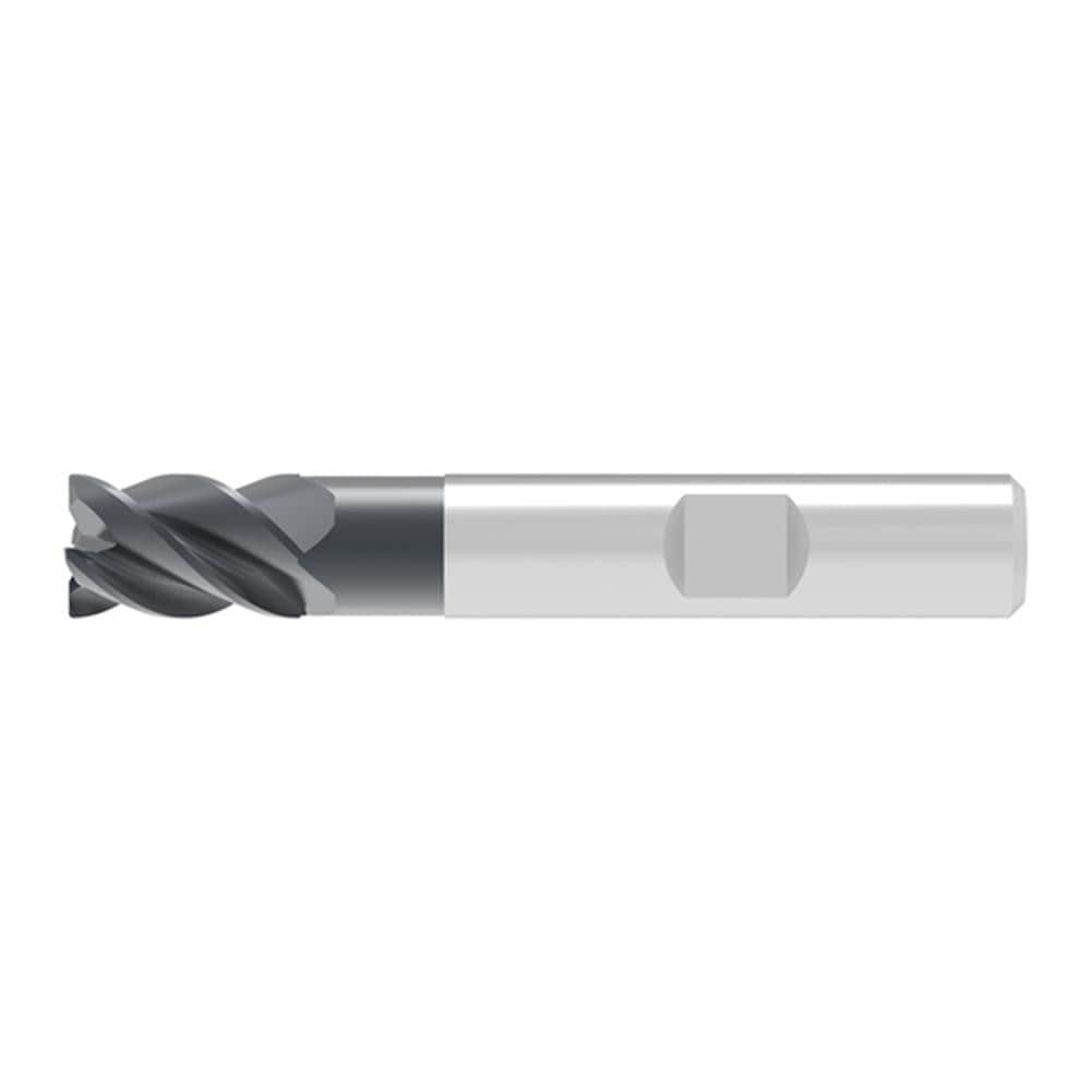 Corner Radius End Mill: 18.00 mm Dia, 24.00 mm LOC, 0.32 mm Radius, 4 Flute, Solid Carbide