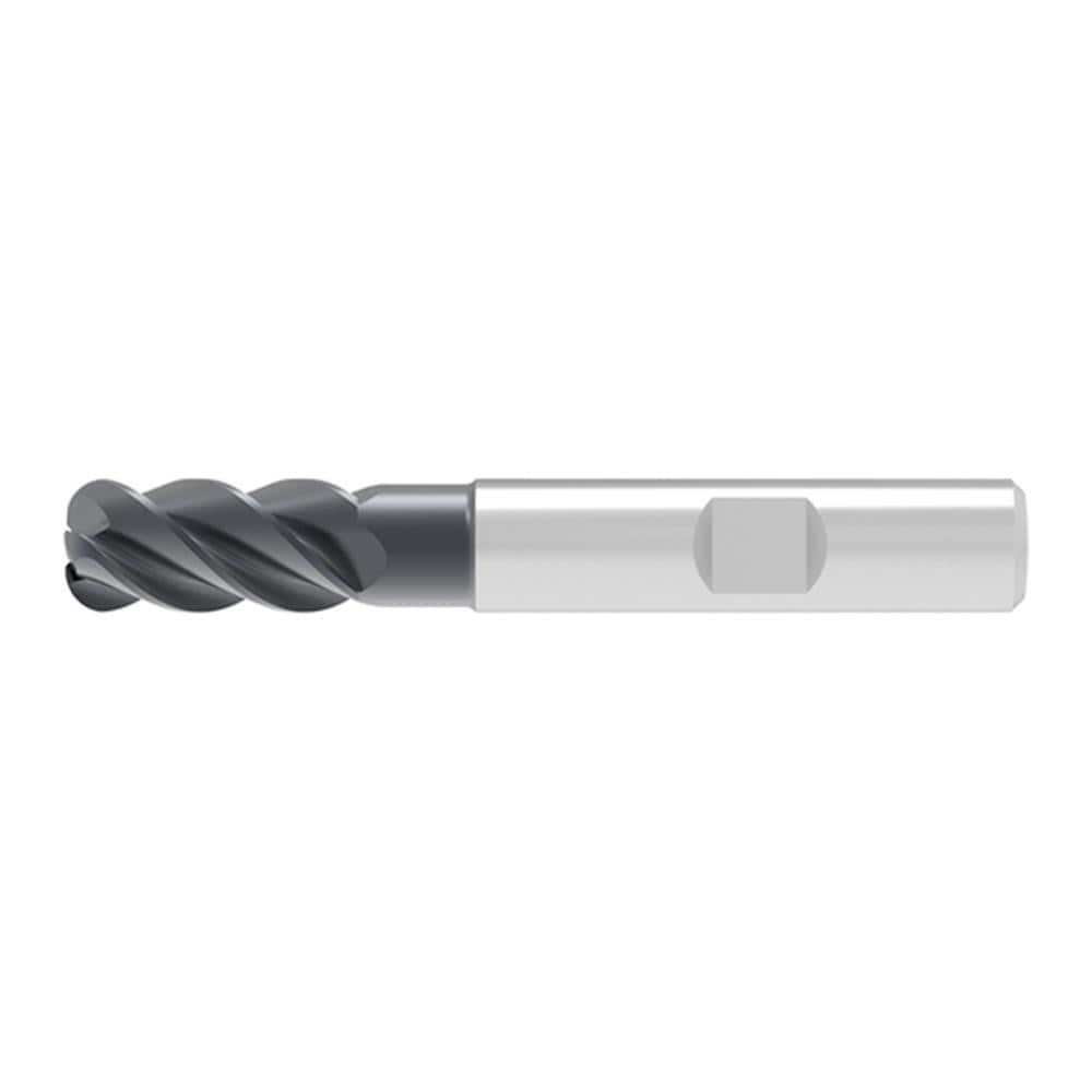 Corner Radius End Mill: 6.00 mm Dia, 13.00 mm LOC, 0.10 mm Radius, 4 Flute, Solid Carbide