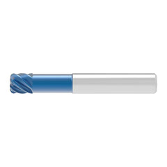 Corner Radius End Mill: 16.00 mm Dia, 16.00 mm LOC, 1.00 mm Radius, 6 Flute, Solid Carbide