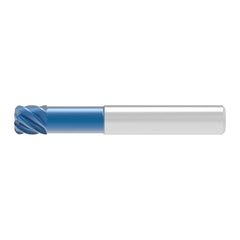 Corner Radius End Mill: 12.00 mm Dia, 12.00 mm LOC, 1.50 mm Radius, 6 Flute, Solid Carbide