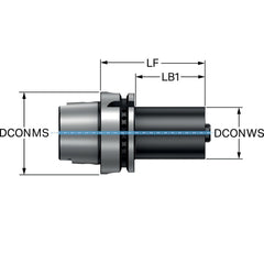 Modular Tool Holding System Adapters; Modular Connection Size: C4; Modular System Size: 80;C4; Projection (Decimal Inch): 3.5433; Projection (mm): 90.000; Overall Length (mm): 90; Overall Length (Decimal Inch): 3.5433; Through Coolant: Yes