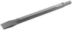 Hammer & Chipper Replacement Chisel: Flat, 1" Head Width, 10" OAL, 1-1/4" Shank Dia