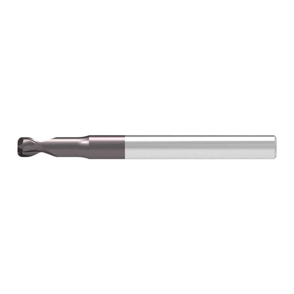 Corner Radius End Mill: 0.50 mm Dia, 0.50 mm LOC, 0.05 mm Radius, 2 Flute, Solid Carbide