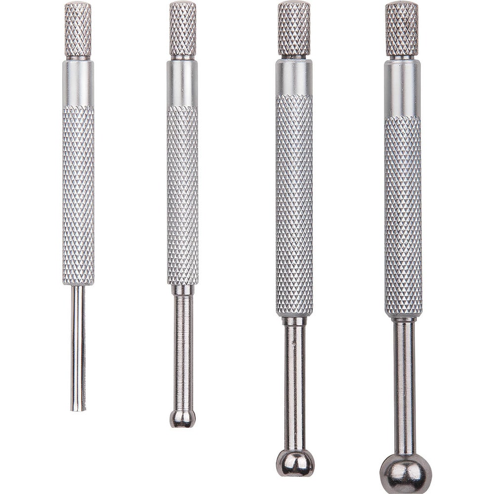 Small-Hole Gage Sets; Minimum Measurement: 2.952755905511811; Gage Depth: 1.5 in; Overall Length: 5.00; Ball Style: Full Ball; Material: Hardened Steel; Number Of Gages: 4