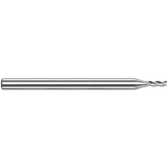 Corner Radius End Mill: 5/64" Dia, 0.117" LOC, 0.0150" Radius, 3 Flute, Solid Carbide