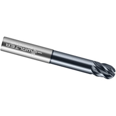 Ball End Mill: 1/4" Dia, 3/8" LOC, 5 Flute, Solid Carbide